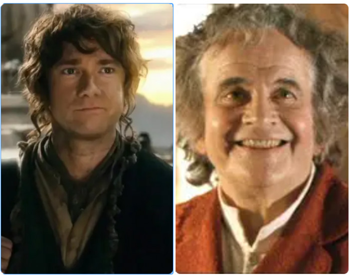 10. Martin Freeman and Ian Holm as Bilbo Baggins.