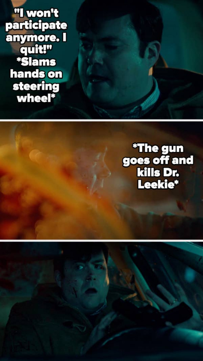 10. Orphan Black: When the gun went off and Donnie killed Dr. Leekie accidentally: