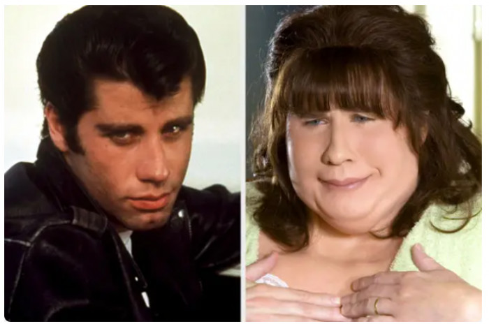 5. John Travolta - Danny Zuko from Grease and Edna Turnblad from Hairspray