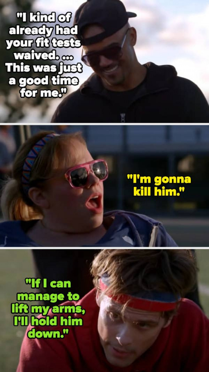 16. Criminal Minds: Rigorous fitness test for Spencer and Penelope, just to make fun of them: