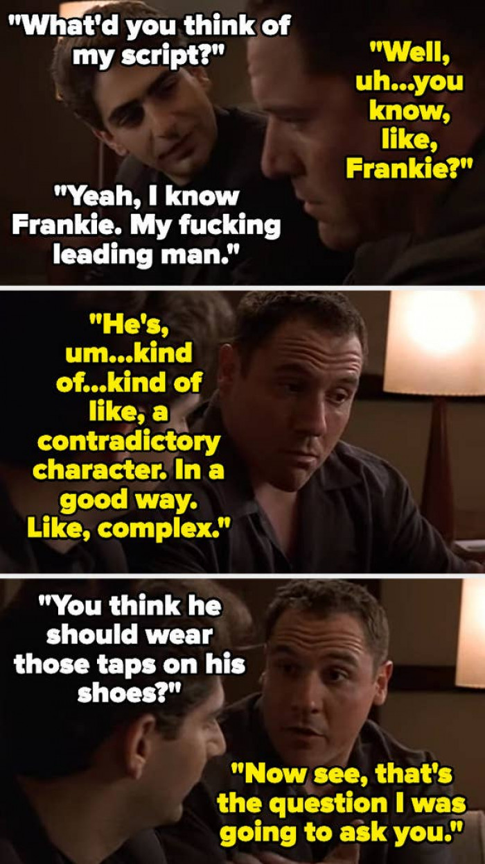 4. The Sopranos: Chris was trying to sell a bad script to Jon Favreau, who acted himself: