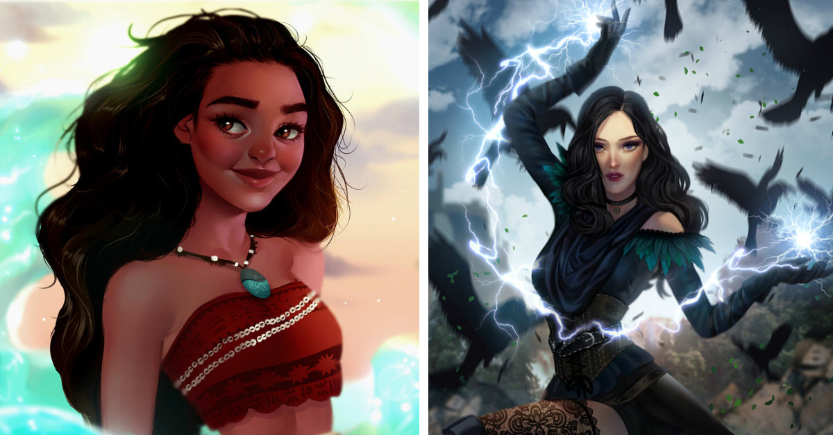 Brazilian Digital Artist Uses Her Incredible Skills To Illustrate Beautiful Disney And Pop Culture Characters