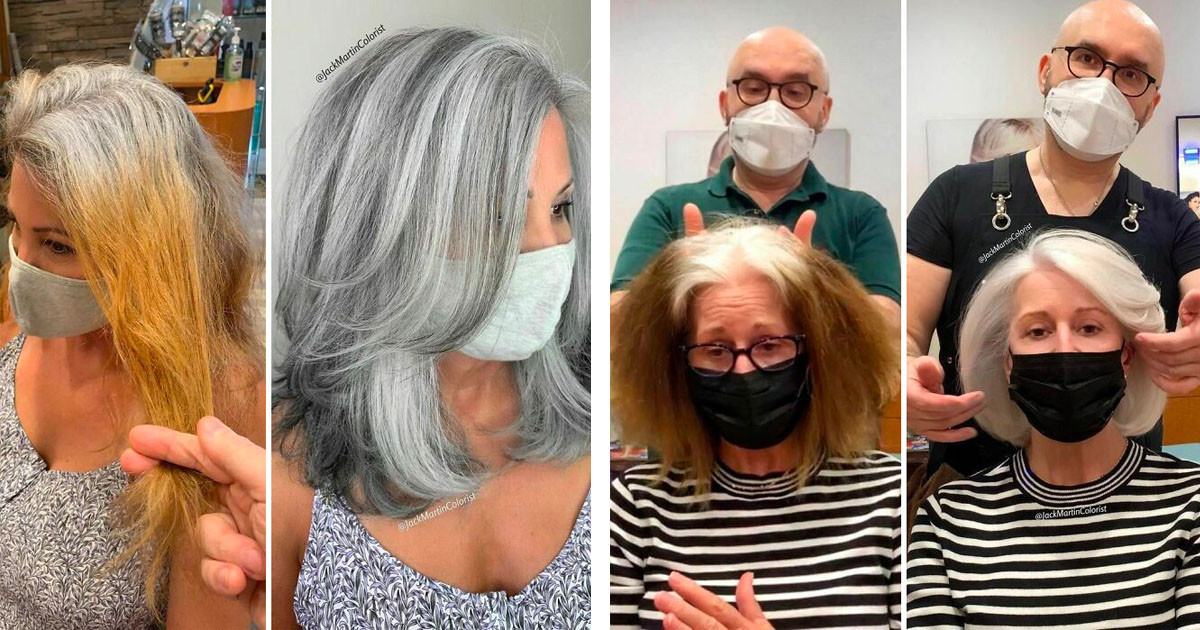 Cosmetologist Is Helping Women With Grey Hair Embrace It Instead Of Covering It Up