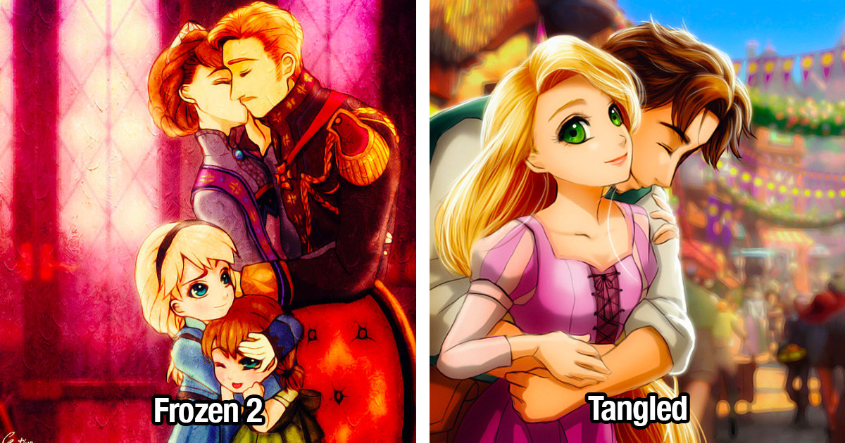 Disney Fan Gives Our Favorite Characters An Anime Inspired Makeover And We Love It