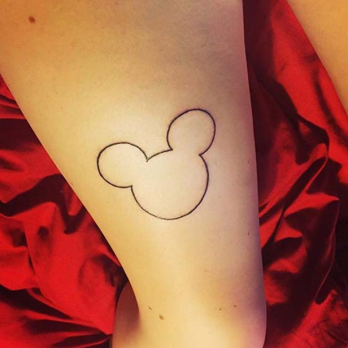 A Mickey Mouse outline