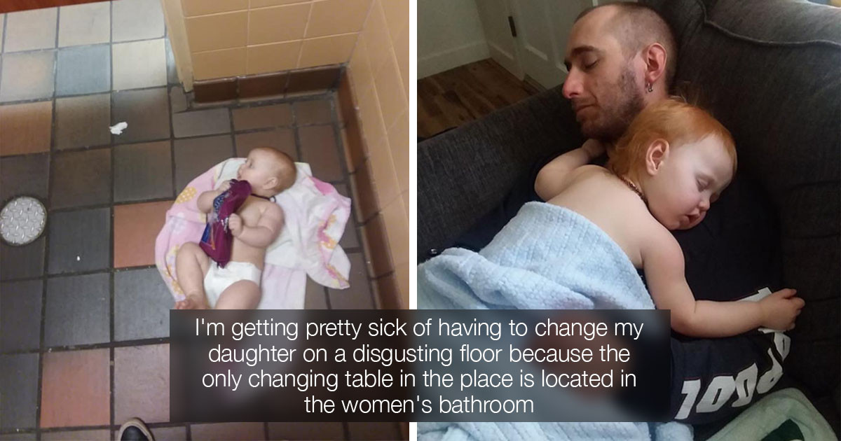 Dads Are Seriously Fed Up That There Aren't Changing Tables In Men's