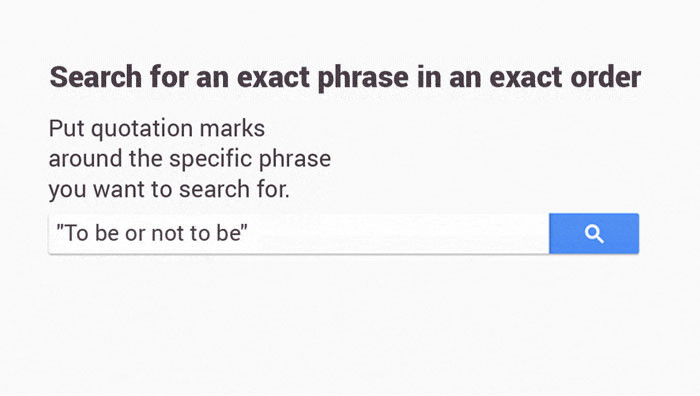 4. Searching for an exact phrase in the right order