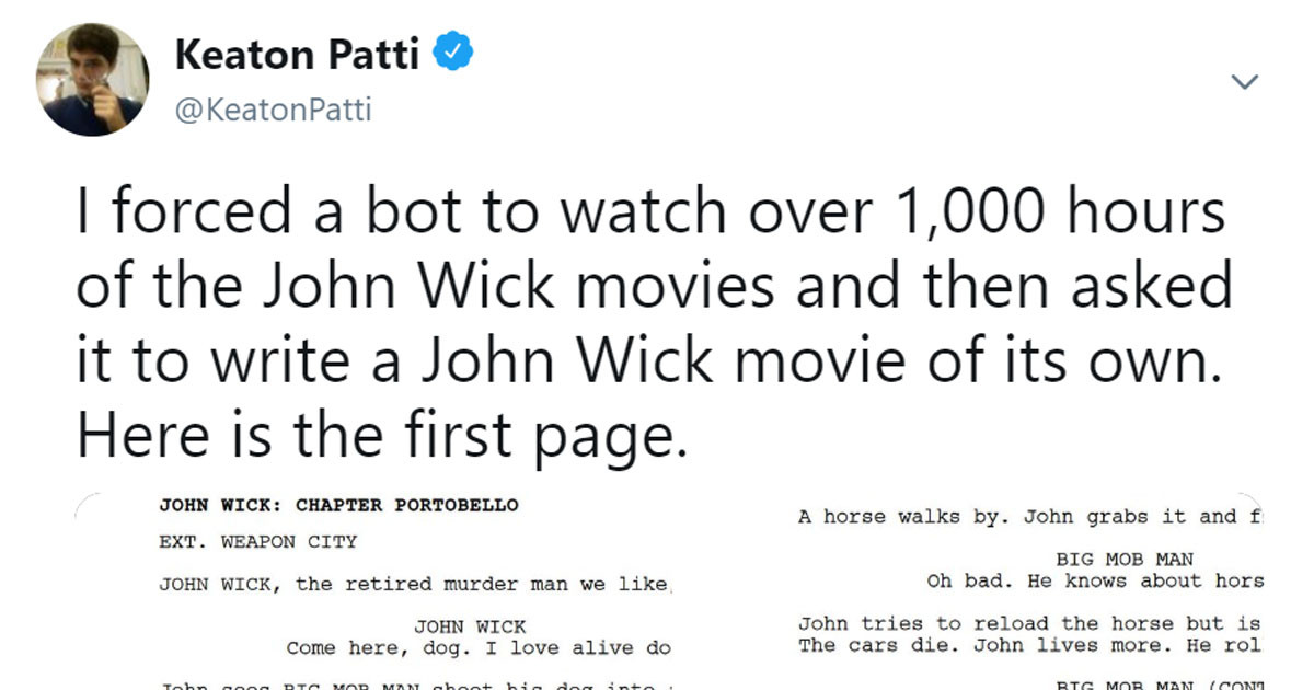 Comedian Uses Bot To Write John Wick Script And The Results Are Absolutely Hilarious