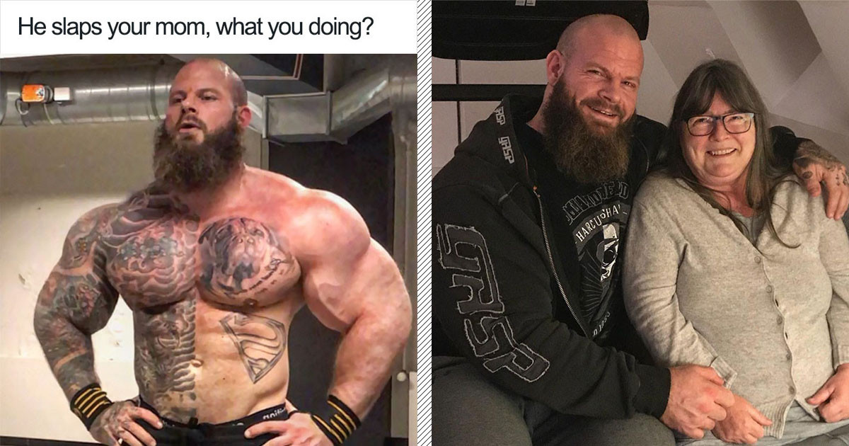 A Bodybuilder Discovered His Picture Was Used In A Meme About Slapping Mothers And His Response Will Warm Your Heart