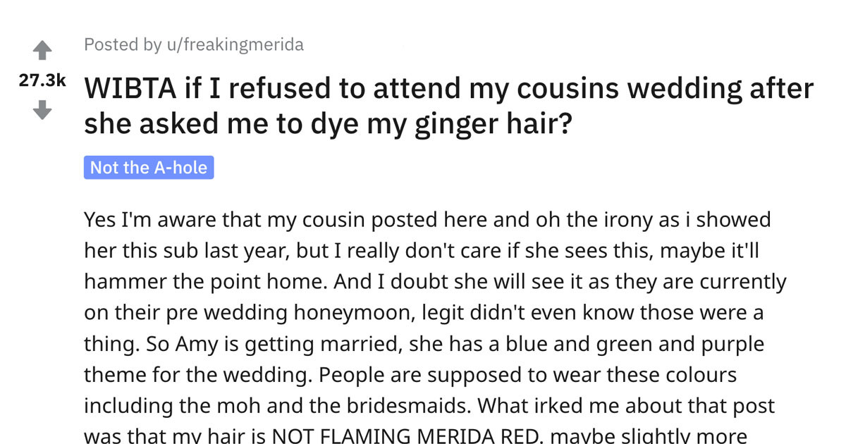 Internet Calls Out Bride Who Tells The Bridesmaid To Either Dye Her Hair Or Wear Wig For The Wedding