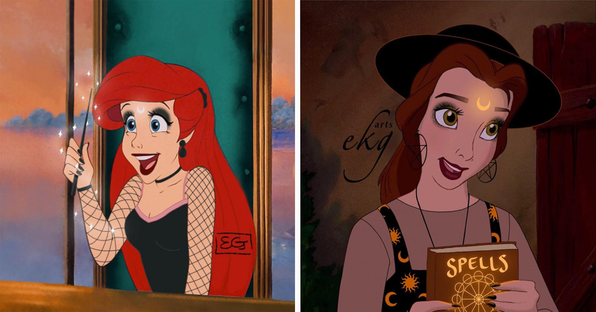 Illustrator Reimagines 8 Disney Princesses As Witches, And They Are Truly Enchanting