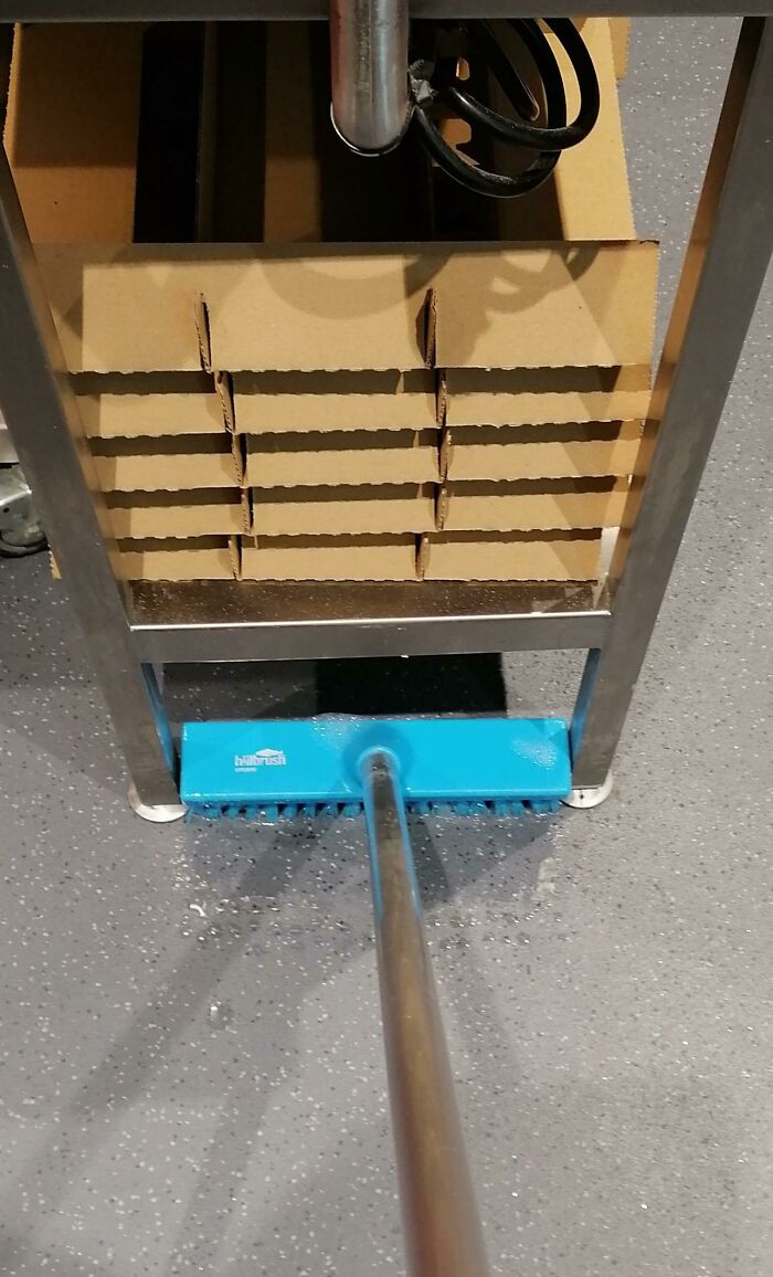 30. Discovered New Scrubbing Brush Fits Perfectly Under These Shelves At Work