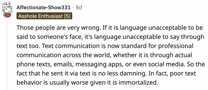The commenter clarified that those people are wrong