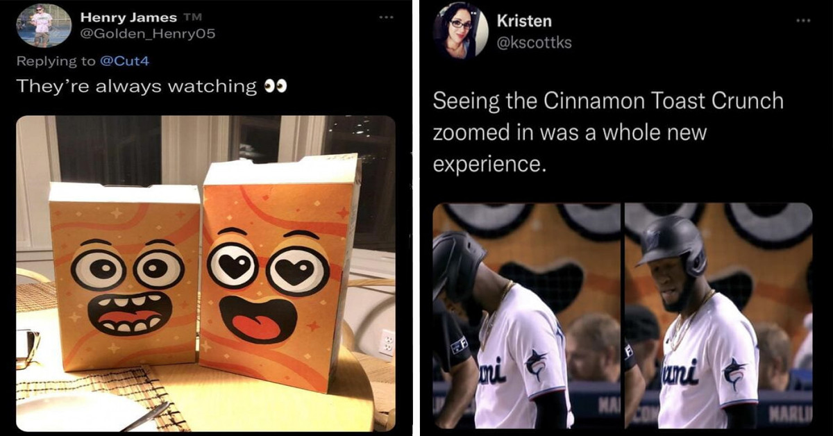 No One Can Seem To Get Their Eyes Off This Giant Cinnamon Toast Crunch Mascot From A Baseball Game