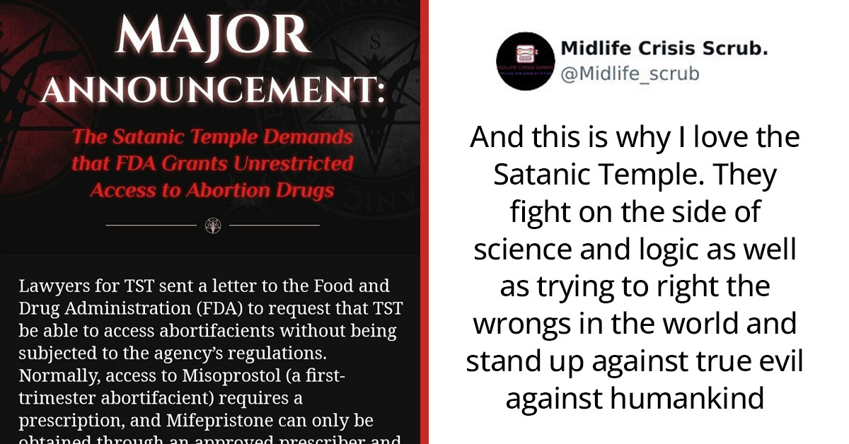 People On The Internet Are Praising The Satanic Temple For Stepping Up In The Fight For Abortion Rights