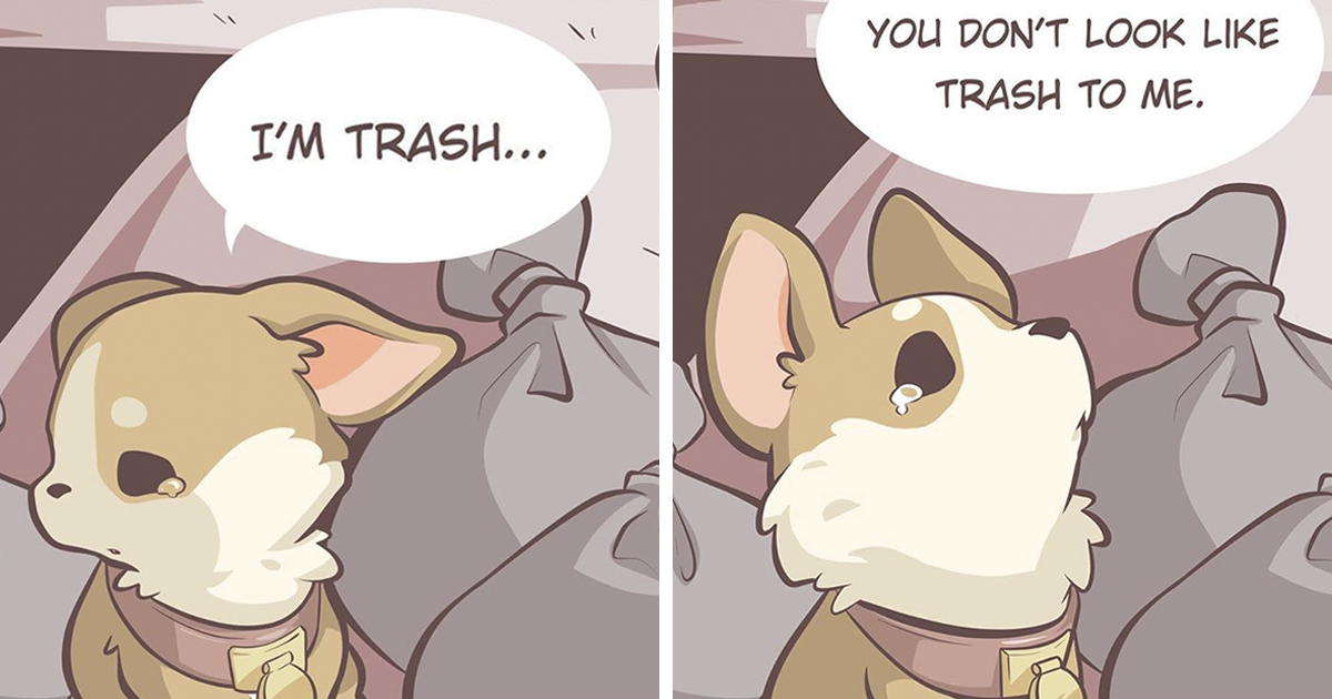 This Comic About An Unexpected Friendship Between An Homeless Corgi And A Lonely Kitten Is So Heart Warming