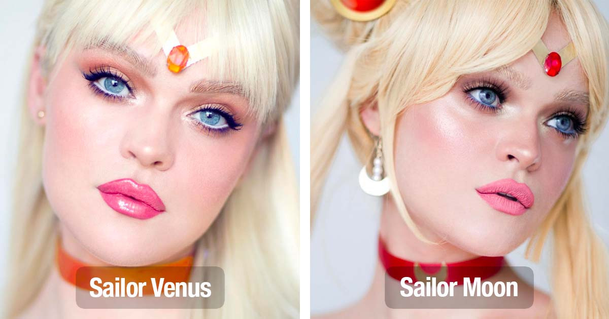 Makeup Artist Transforms Into All Sailor Moon Scouts Using Only Her Makeup