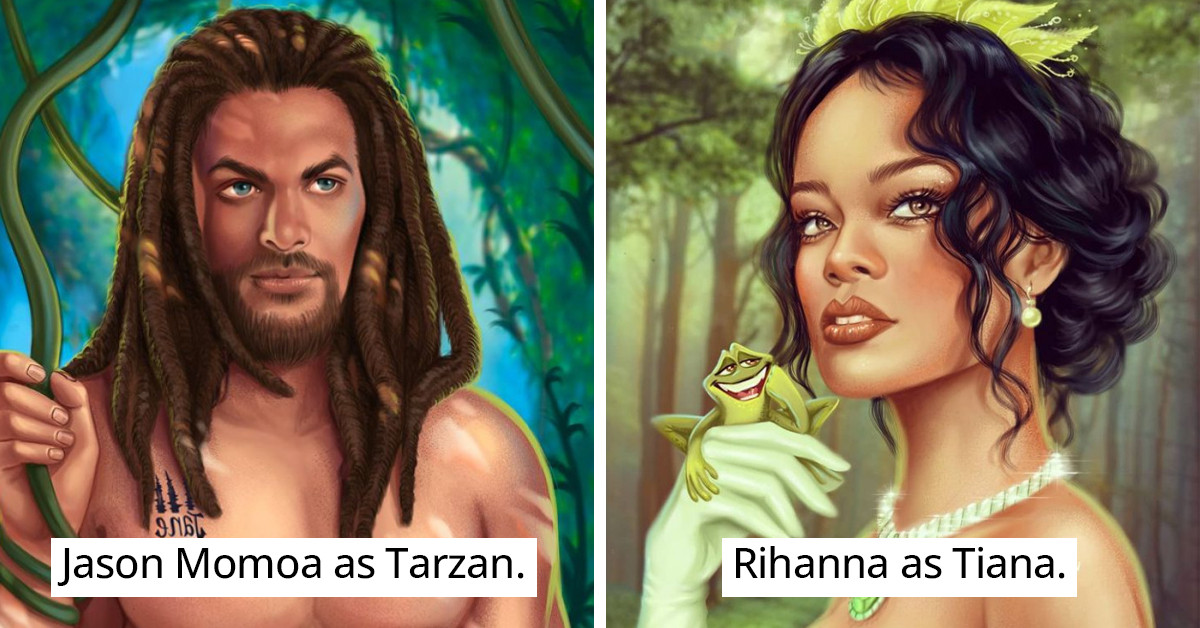 Artist Beautifully Transforms 30+ Celebrities Into Disney Characters