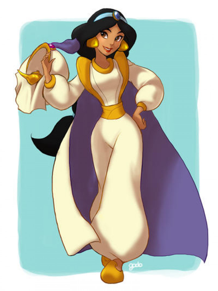 10. Princess Jasmine in Aladdin's clothes