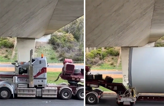47. This Oversized Load Under A Bridge In Australia