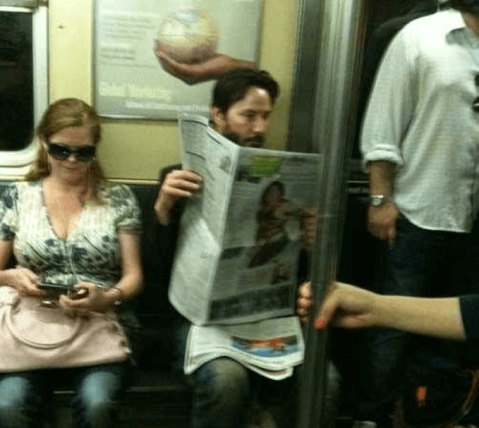 20. Keanu Reeves sighted in a public transport