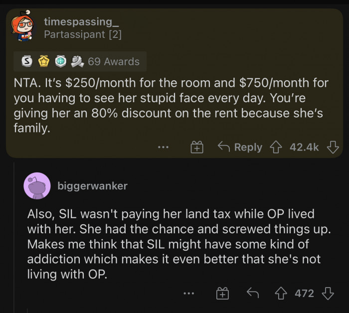 Woman Makes Sister In Law Pay Above Average Rent For One Room Because 