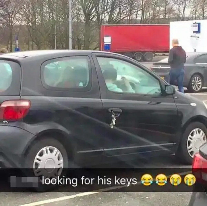8. I'm guessing they are probably wondering where his keys are at the moment
