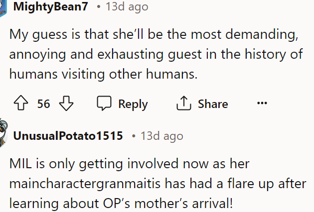 MIL is just jealous because the OP's mother actually wants to help them