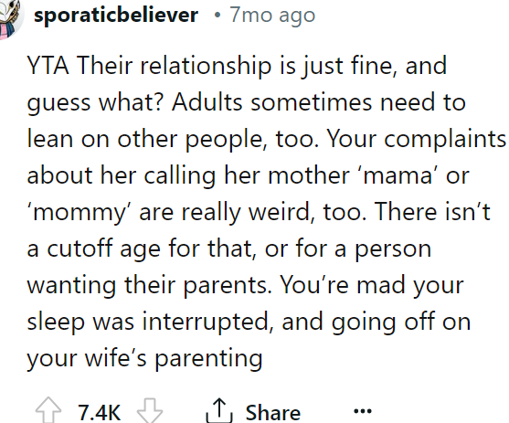 A Redditor said the relationship between his stepdaughter and wife is absolutely normal