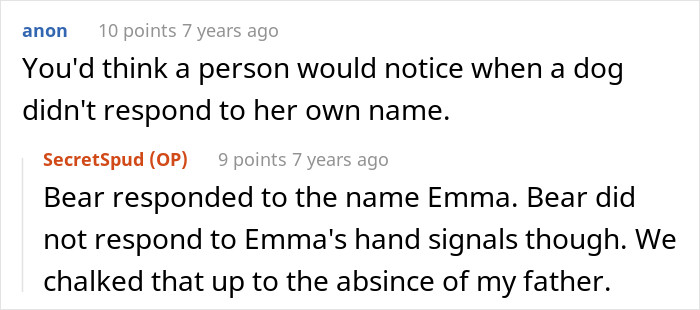 Bear did a great job pretending to be Emma.