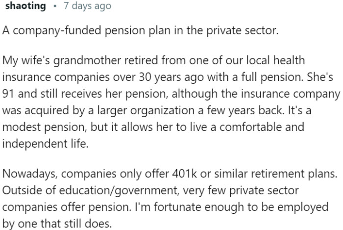 Company-funded pensions in the private sector