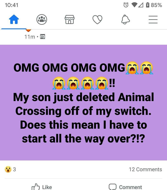 27. When your son accidentally turns 'Animal Crossing' into 'Animal Gone', the real survival mode begins.