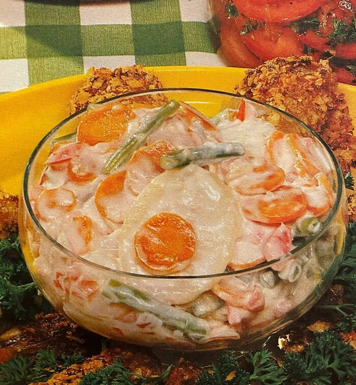 28. Summer Day Salad (Holiday Cooking For Kids, 1982) - A classic salad recipe from a 1982 cookbook suitable for children during the holidays.