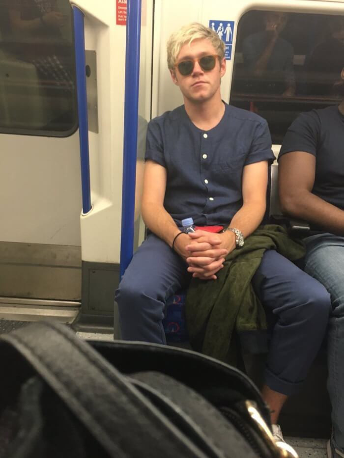 16. Niall Horan sighted in a public transport