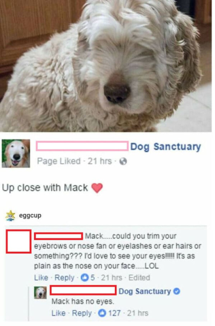 6. Mack has no eyes