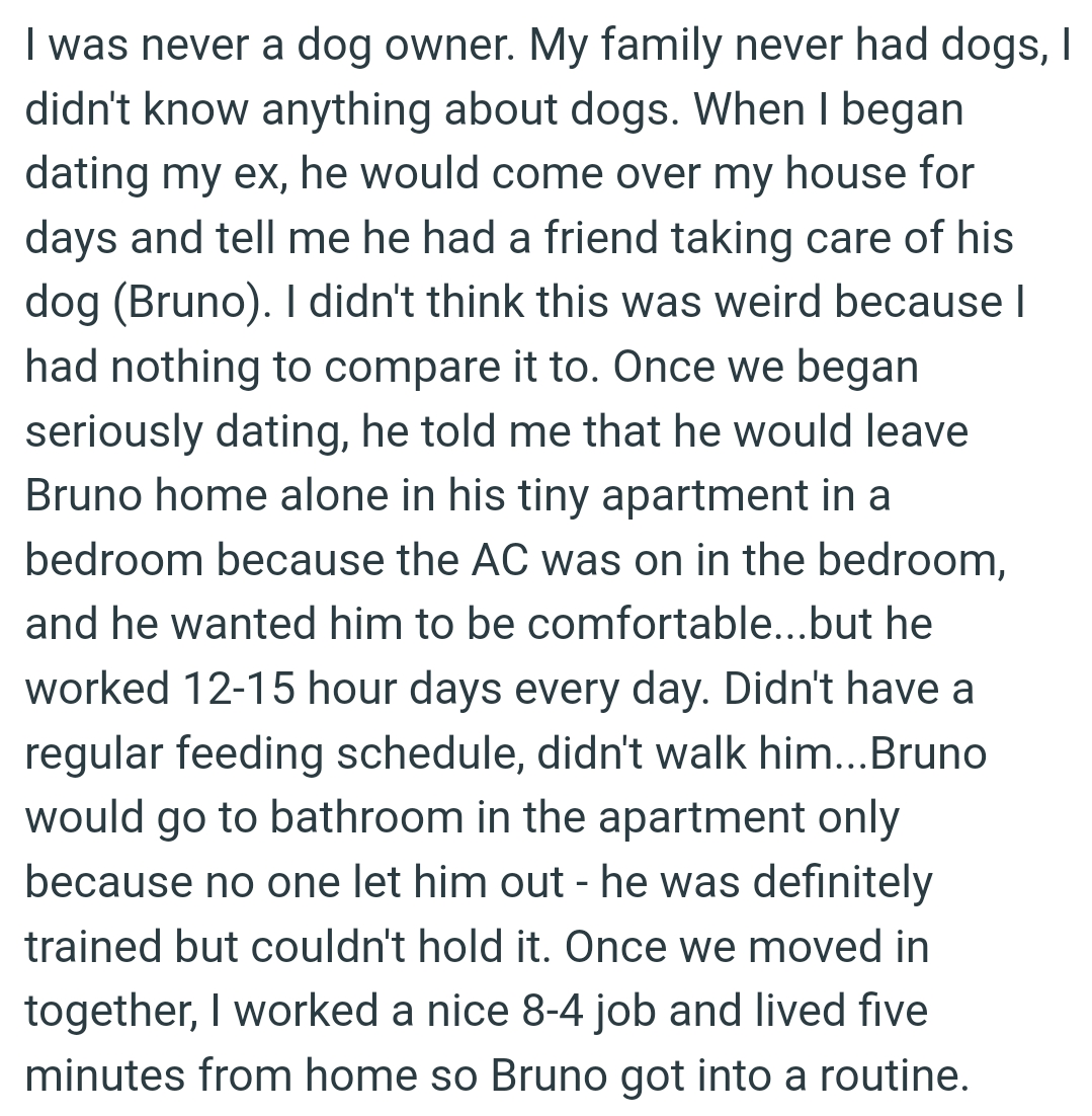 The OP was never a dog owner
