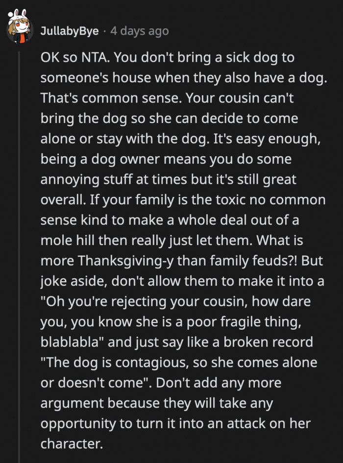 Reasonable Dog Owner Gets Kicked Out Of Family Thanksgiving Because She ...