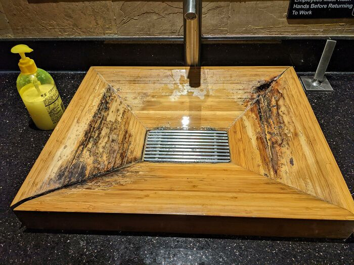 16. Restaurant Bathroom Sink, Made From... Wood