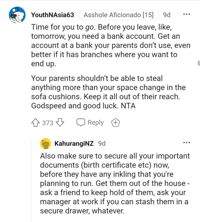 Your parents shouldn't be able to steal anything