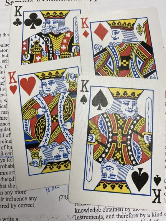 In a deck of cards. only the King of Hearts is without a mustache