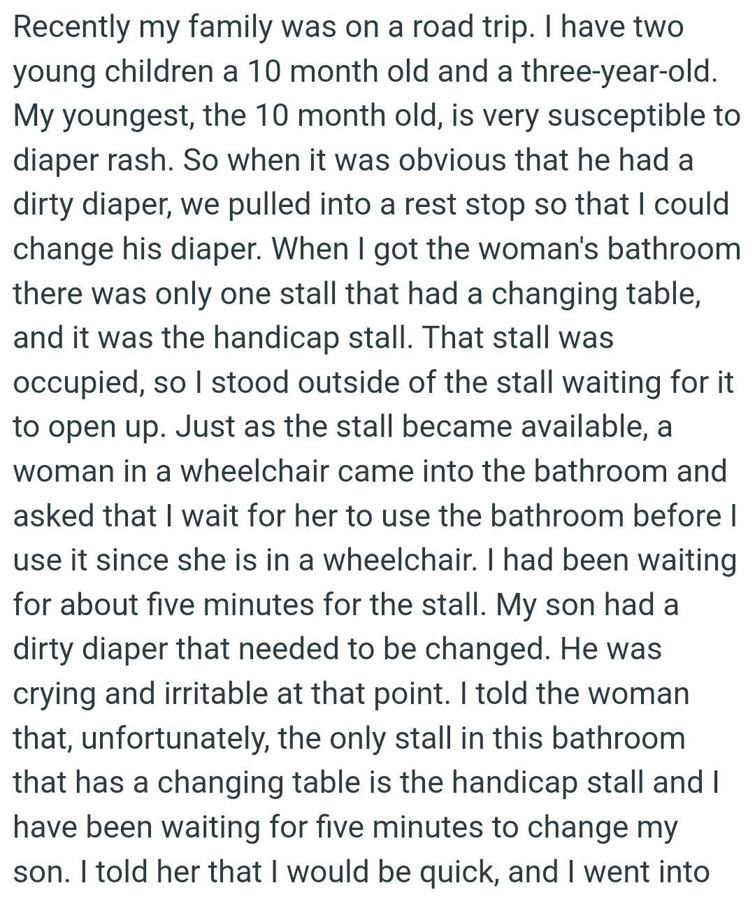 OP's son had a dirty diaper