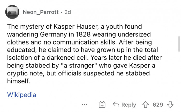 11. The mystery of Kasper Hauser, 1828