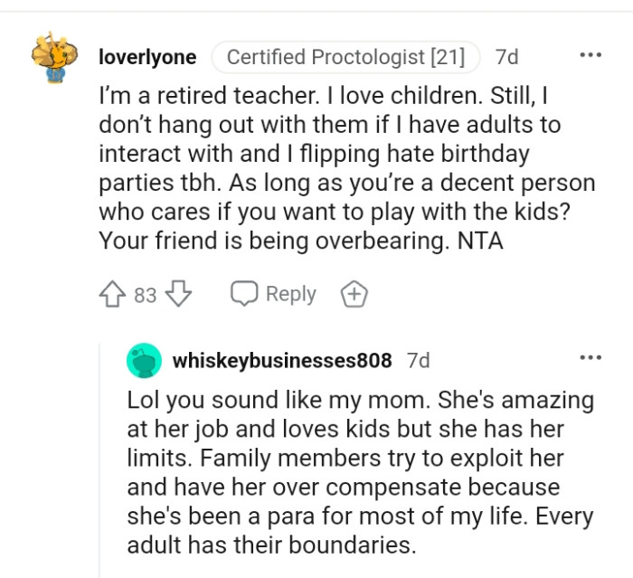 This Redditor loves children but doesn't hang out with them