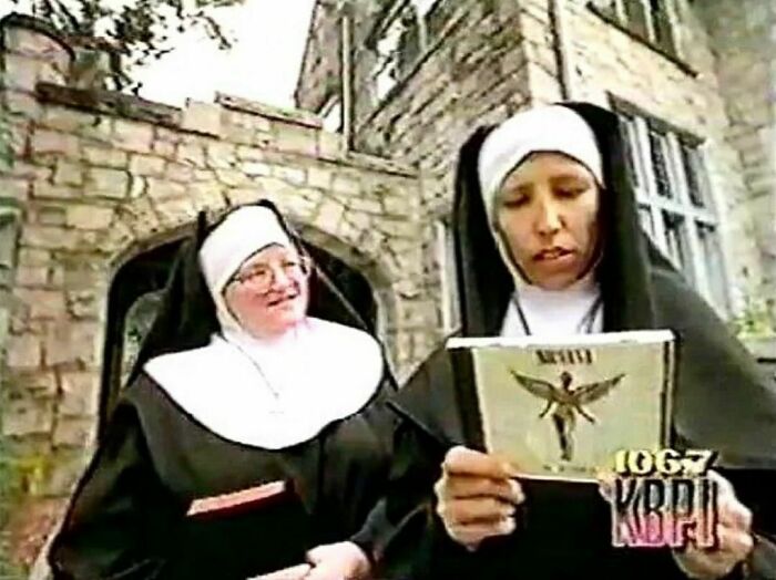 22. Nuns Checking Out The New Nirvana Album ‘In Utero’ In 1993