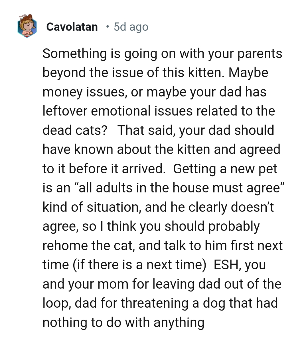 OP's dad should have known about the kitten and given his consent