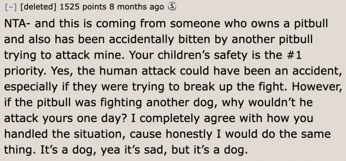 The pit bull might attack their current dog. In other words, taking in the dog will only make the situation worse.