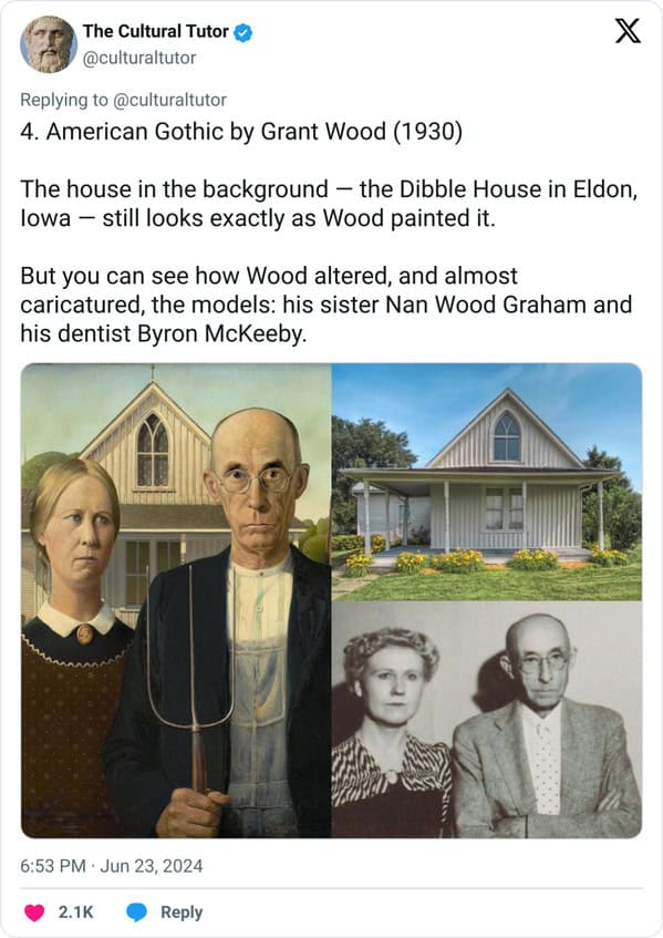 4. American Gothic by Grant Wood