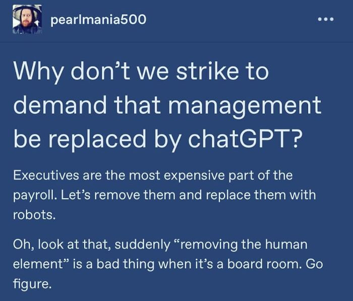 29. Replacing the management with chat gpt