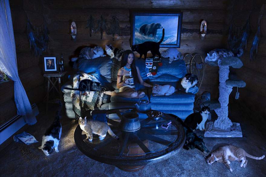 2. Pocahontas is a crazy cat lady
