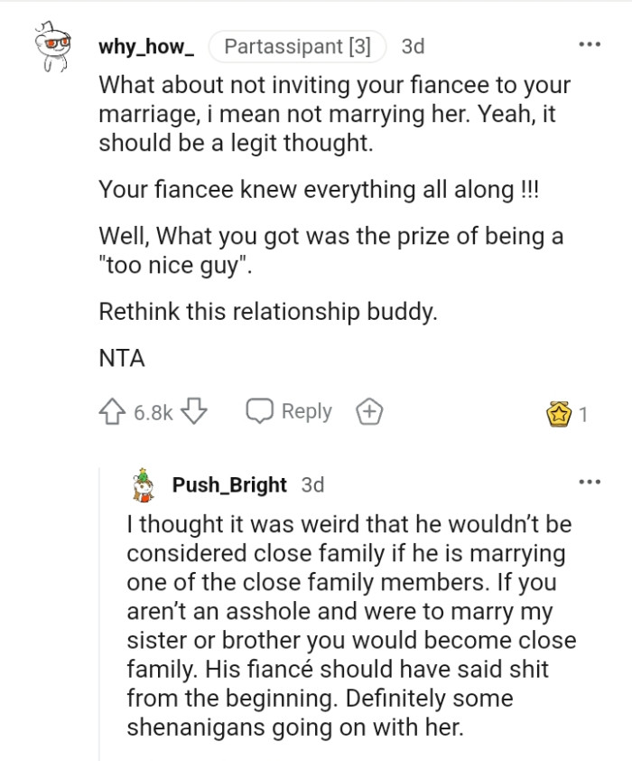 The OP's fiancee knew all along